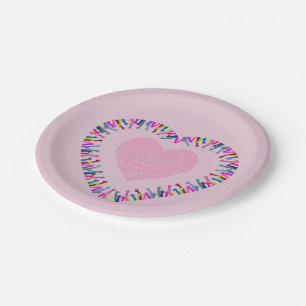 Het bereiken van liefde papieren bordje