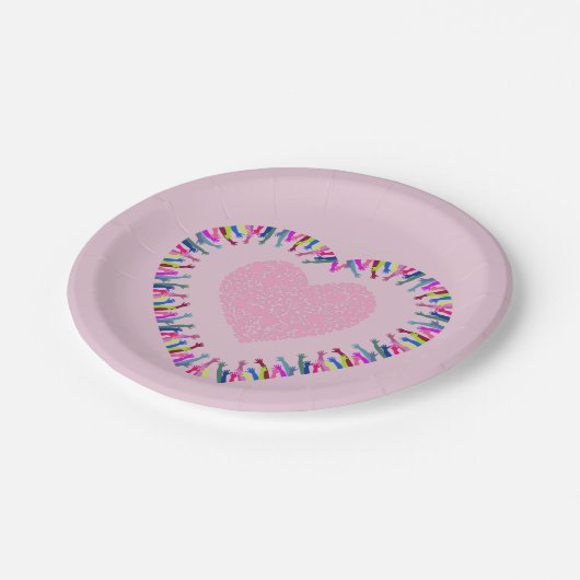 Het bereiken van liefde papieren bordje (Gekanteld)