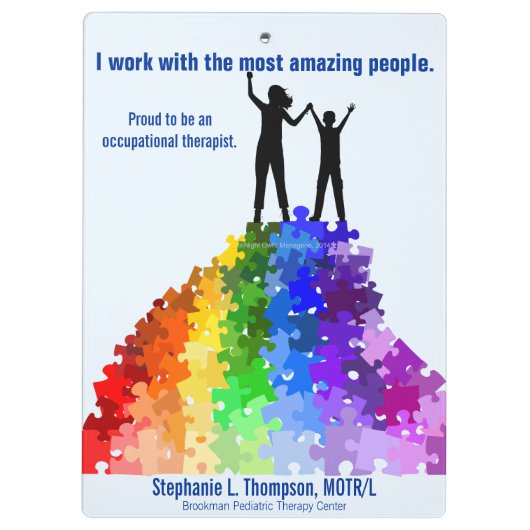 Het bereiken van nieuwe Hoogten van Autism steunt  Klembord (Achterkant)