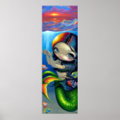 Het bereiken van Sunset ART PRINT big oyed mermaid (Voorkant)