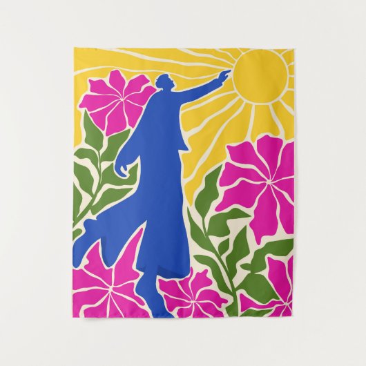 Het bereiken van voorbij grenzen wandkleed (Voorkant)