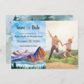 Het Berghuwelijk sparen de Datum met foto Save The Date (Voorkant / Achterkant)