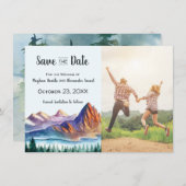 Het Berghuwelijk sparen de Datum met foto Save The Date (Voorkant / Achterkant)