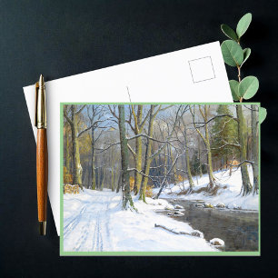 Het berglandschap in de winter feestdagenkaart