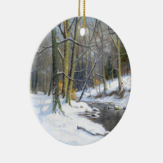 het berglandschap in de winter, keramisch ornament (Rechts)