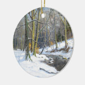 het berglandschap in de winter, keramisch ornament (Links)