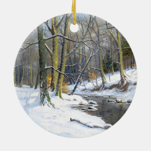 het berglandschap in de winter, keramisch ornament (Achterkant)