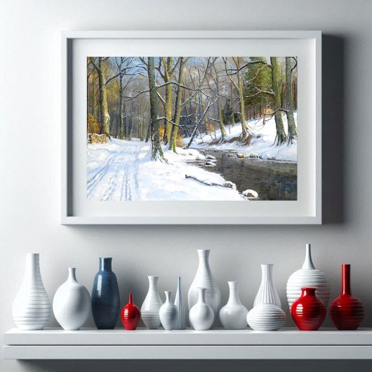 Het berglandschap in de winter poster