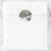 het berglandschap in de winter, ronde sticker (Tas)