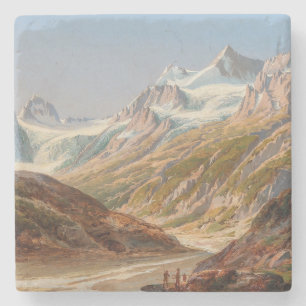 Het berglandschap van Silvretta - Ignaz Dorn Stenen Onderzetter