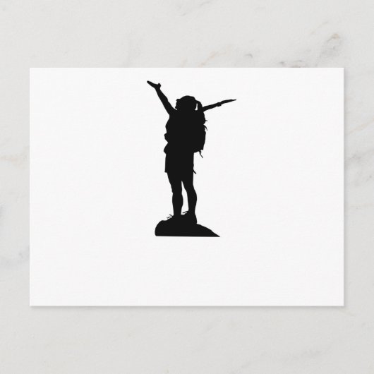 Het bergmeisje silhouette briefkaart (Voorkant)