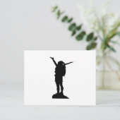 Het bergmeisje silhouette briefkaart (Staand voorkant)