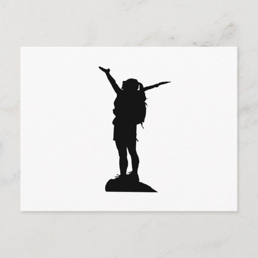 Het bergmeisje silhouette briefkaart (Voorkant)