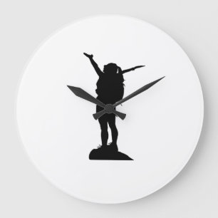 Het bergmeisje silhouette grote klok