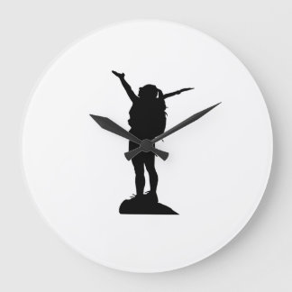 Het bergmeisje silhouette grote klok