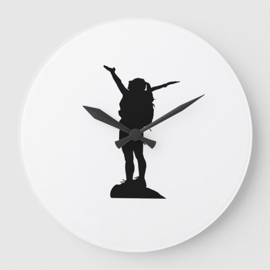 Het bergmeisje silhouette grote klok (Voorkant)