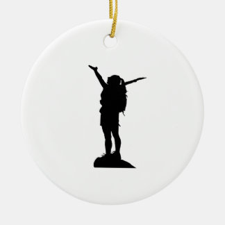 Het bergmeisje silhouette keramisch ornament