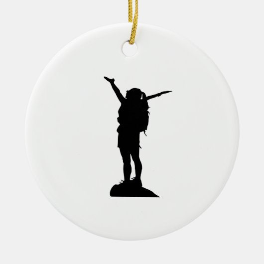 Het bergmeisje silhouette keramisch ornament (Voorkant)