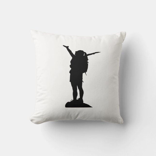 Het bergmeisje silhouette kussen (Voorkant)