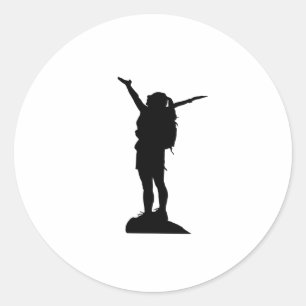 Het bergmeisje silhouette ronde sticker
