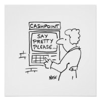 Het bericht van de shows van Cashpoint ATM vragend