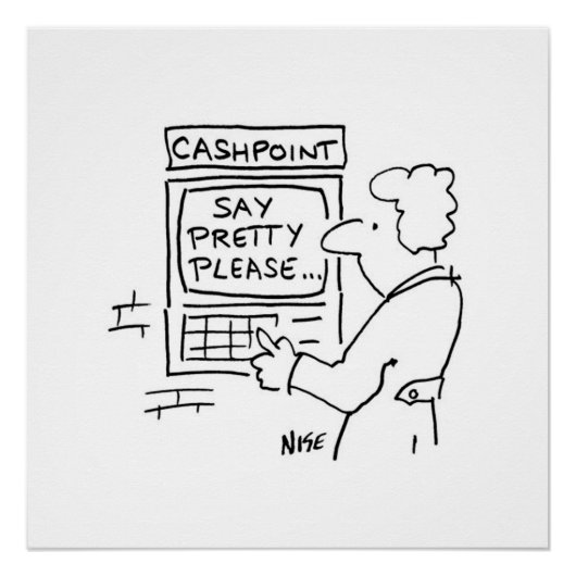 Het bericht van de shows van Cashpoint ATM vragend Poster (Voorkant)