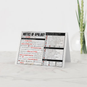 Het Bericht van de Verontschuldiging van Astley Kaart