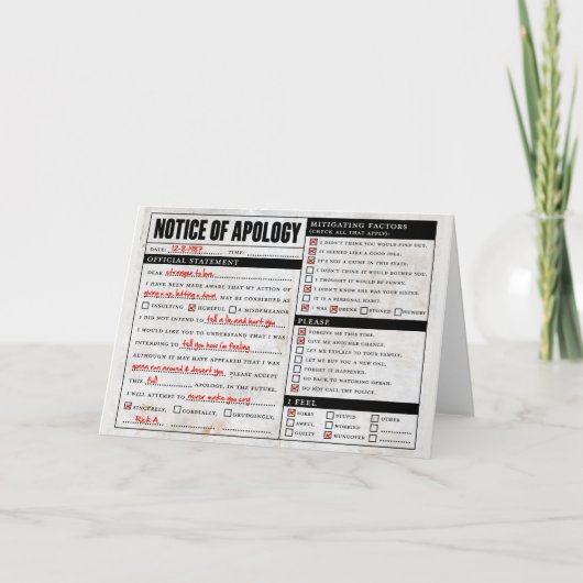 Het Bericht van de Verontschuldiging van Astley Kaart (Voorkant)