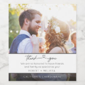 Het Berichten Foto Manuscript Dank u voor Wijn Etiket (Enkel label)