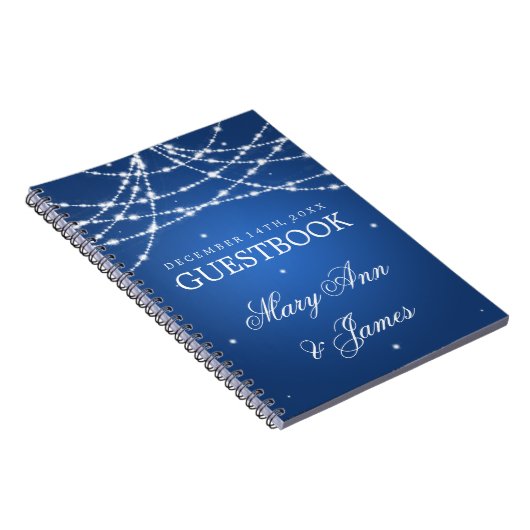 Het Berichten Gestbook Sparking String Blue Notitieboek (Rechterzijde)