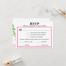 Het Berichten RSVP Menu Roze Floral Return Address