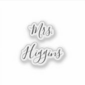 Het Berichten toont Decal Name Date Script Sticker (Voorkant)