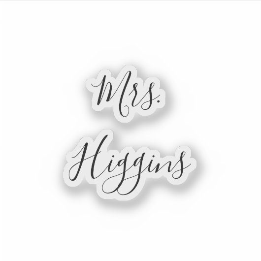 Het Berichten toont Decal Name Date Script Sticker (Voorkant)