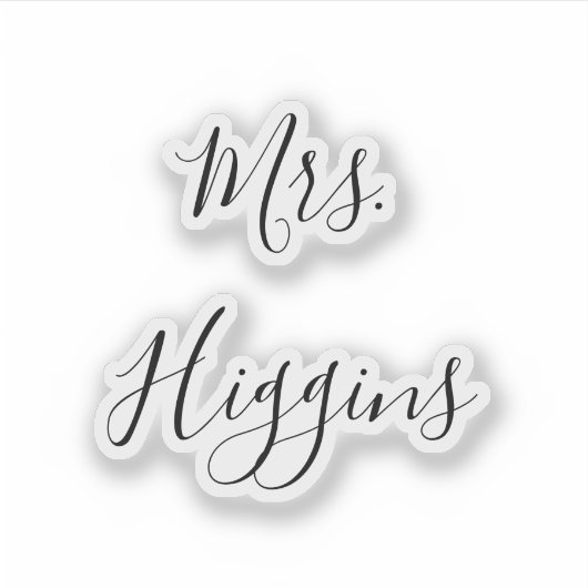 Het Berichten toont Decal Name Date Script Sticker (Voorkant)