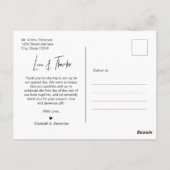 Het Berichten van de Foto van het Begroting Dank u Briefkaart (Achterkant)