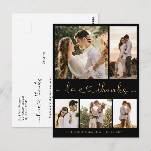 Het Berichten van de Foto van het Begroting Dank u Briefkaart (Voorkant / Achterkant)