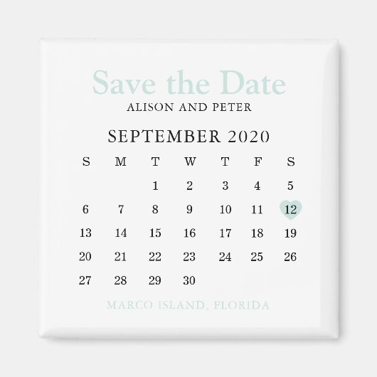 Het Berichten van de Kalender van het Mint Bewaart Magneet (Voorkant)