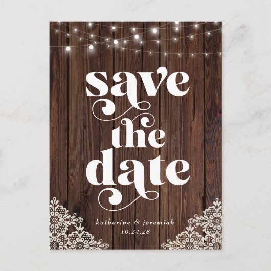 Het Berichten van de Licht van het Hout Bind spare Aankondigingskaart (Voorkant)