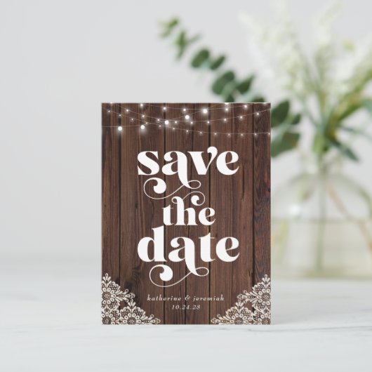 Het Berichten van de Licht van het Hout Bind spare Aankondigingskaart (Staand voorkant)