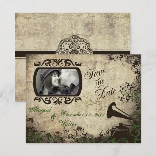 Het  Berichten van de Telefonografie sparen de Dat Save The Date (Voorkant / Achterkant)