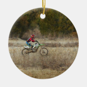 Het Berijden van de Fiets van het vuil Keramisch Ornament