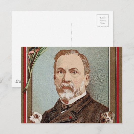 Het beroemde Louis Pasteur Portret Historisch Briefkaart (Voorkant / Achterkant)