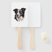 Het beroemde ontwerp van de Collie van de grens - Handwaaier (Voorkant en achterkant)