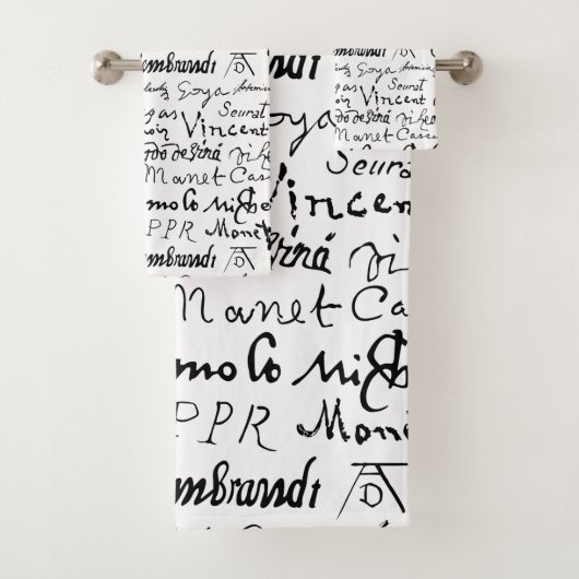 Het beroemde patroon van handtekeningen van kunste bad handdoek (Insitu)