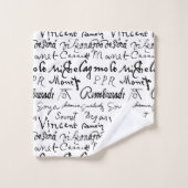 Het beroemde patroon van handtekeningen van kunste bad handdoek (Wasdoekje)