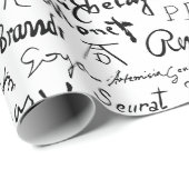 Het beroemde patroon van handtekeningen van kunste cadeaupapier (Rol Hoek)