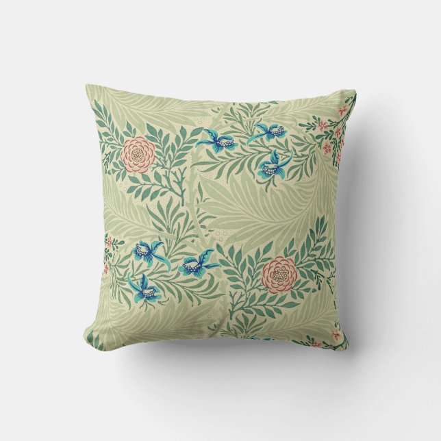 Het beroemde patroon van William Morris's Larkspur Kussen (Voorkant)