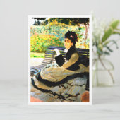 Het beroemde schilderij Camille Monet op een tuinb Kaart (Staand voorkant)