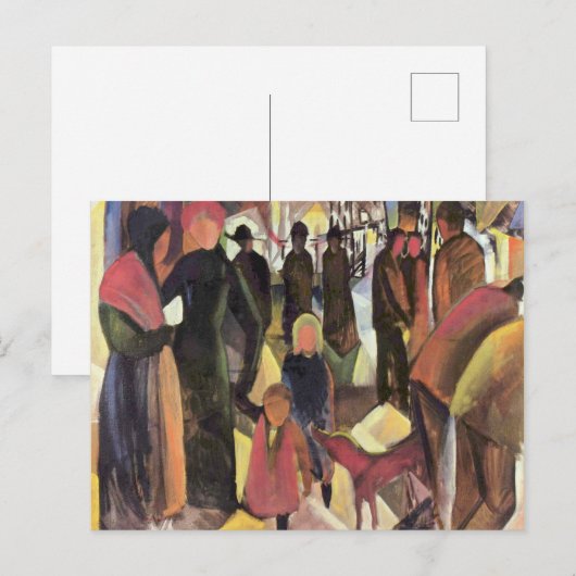 Het beroemde schilderij van August Macke Briefkaart (Voorkant / Achterkant)