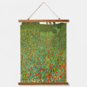 Het beroemde schilderij van Gustav Klimt Mohnfeld  Hangend Wandkleed (Voorkant)
